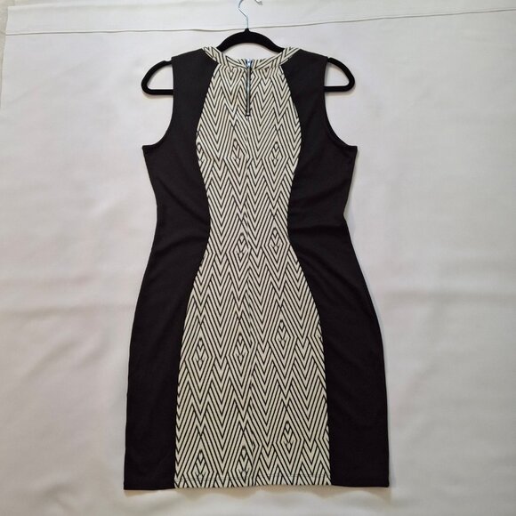 Divided H&M Color Block Bodycon Dress Size 14 Chrome Back Zipper Sleeveless - Picture 14 of 14